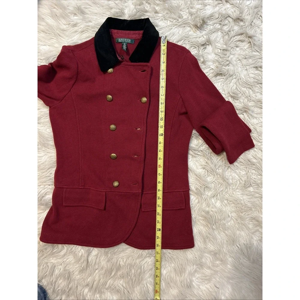 Ralph Lauren‎ Drumeline Showman Blazer Red Gold Button Old Money Quiet Luxury